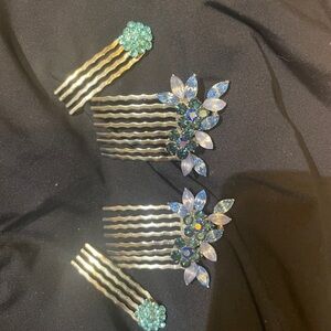 Elegant Blue and purple Hair Combs